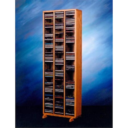 Solid Oak Tower For CDs - Individual Locking Slots